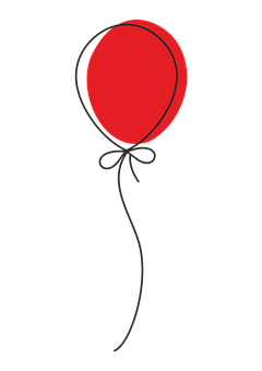 Red Balloon Black Background PNG with transparent background