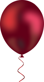 Red Balloonon Black Background