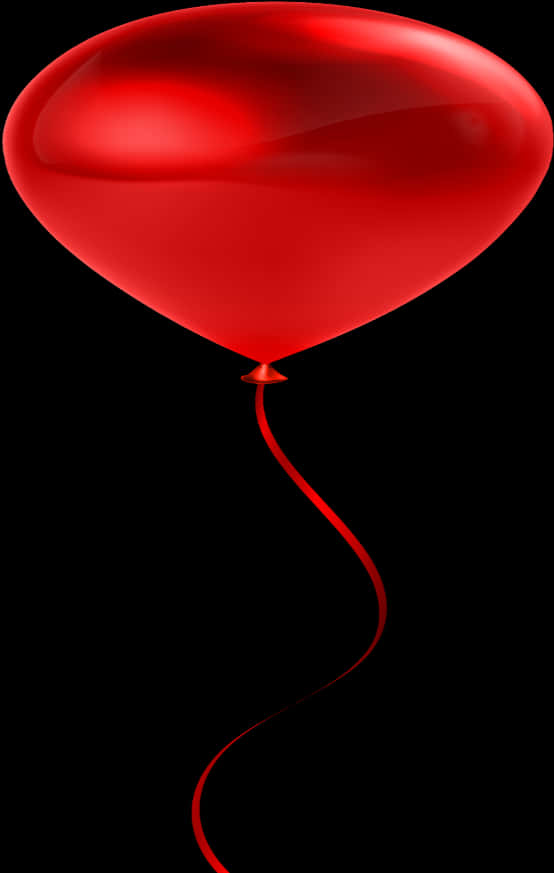 Red Balloonon Black Background