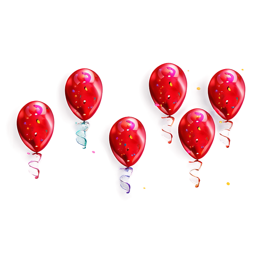 Red Balloons With Glitter Png 49