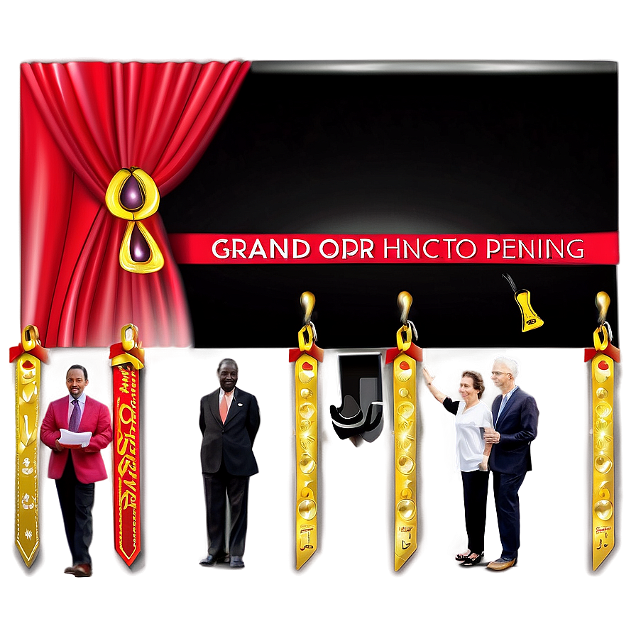 Red Banner For Grand Opening Png Lhn3