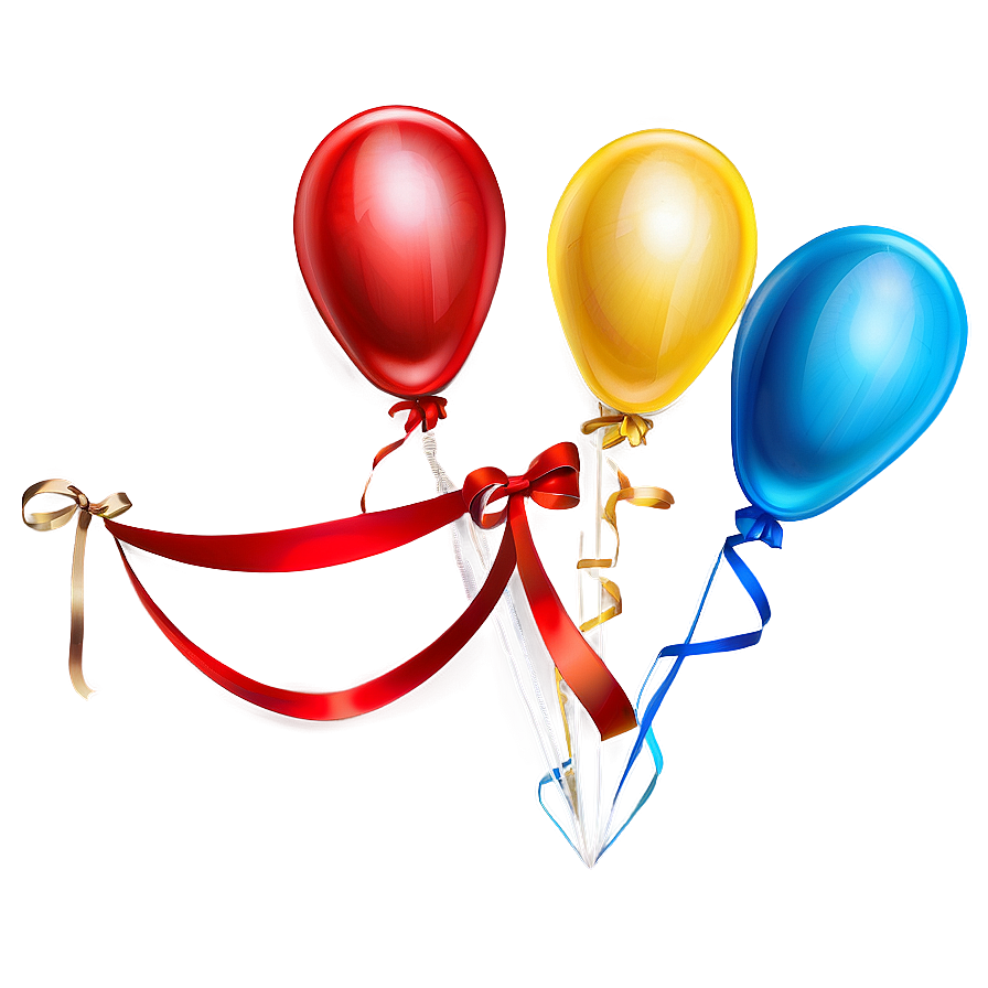 Red Banner With Balloons Png Udx