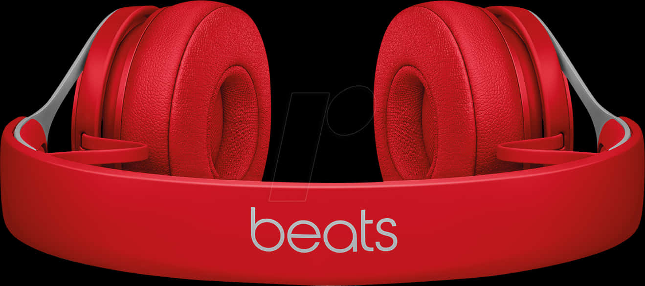 Red Beats Headphones Profile View PNG with transparent background