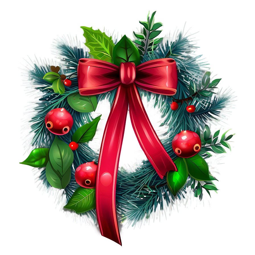 Red Berry Christmas Wreath Png 22