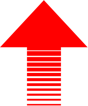 Red Black Abstract Arrow PNG with transparent background
