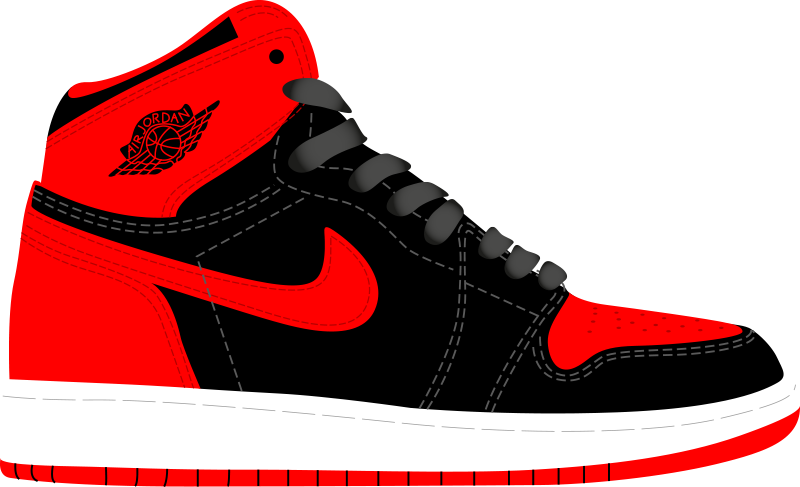 Red Black Air Jordan1 Sneaker Illustration