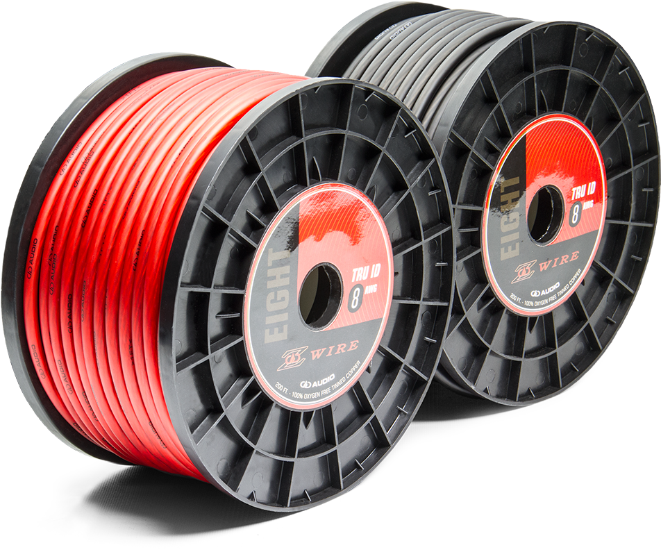 Red Black Electrical Wire Spools