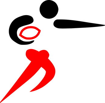 Red Black Football Logoon Black Background PNG with transparent background