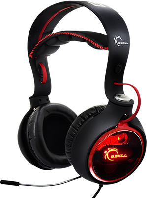 Red Black Gaming Headset PNG image with a transparent background, free high-resolution download