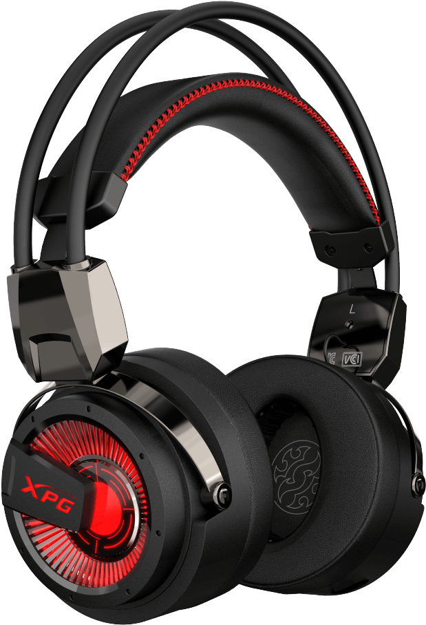 Red Black Gaming Headset PNG image with a transparent background, free high-resolution download