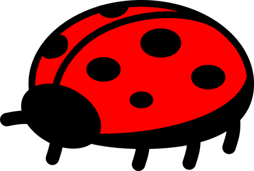 Red Black Ladybug Graphic PNG with transparent background