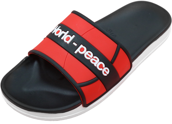 Red Black Peace Slide Sandal