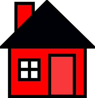 Red Black Simple House Icon