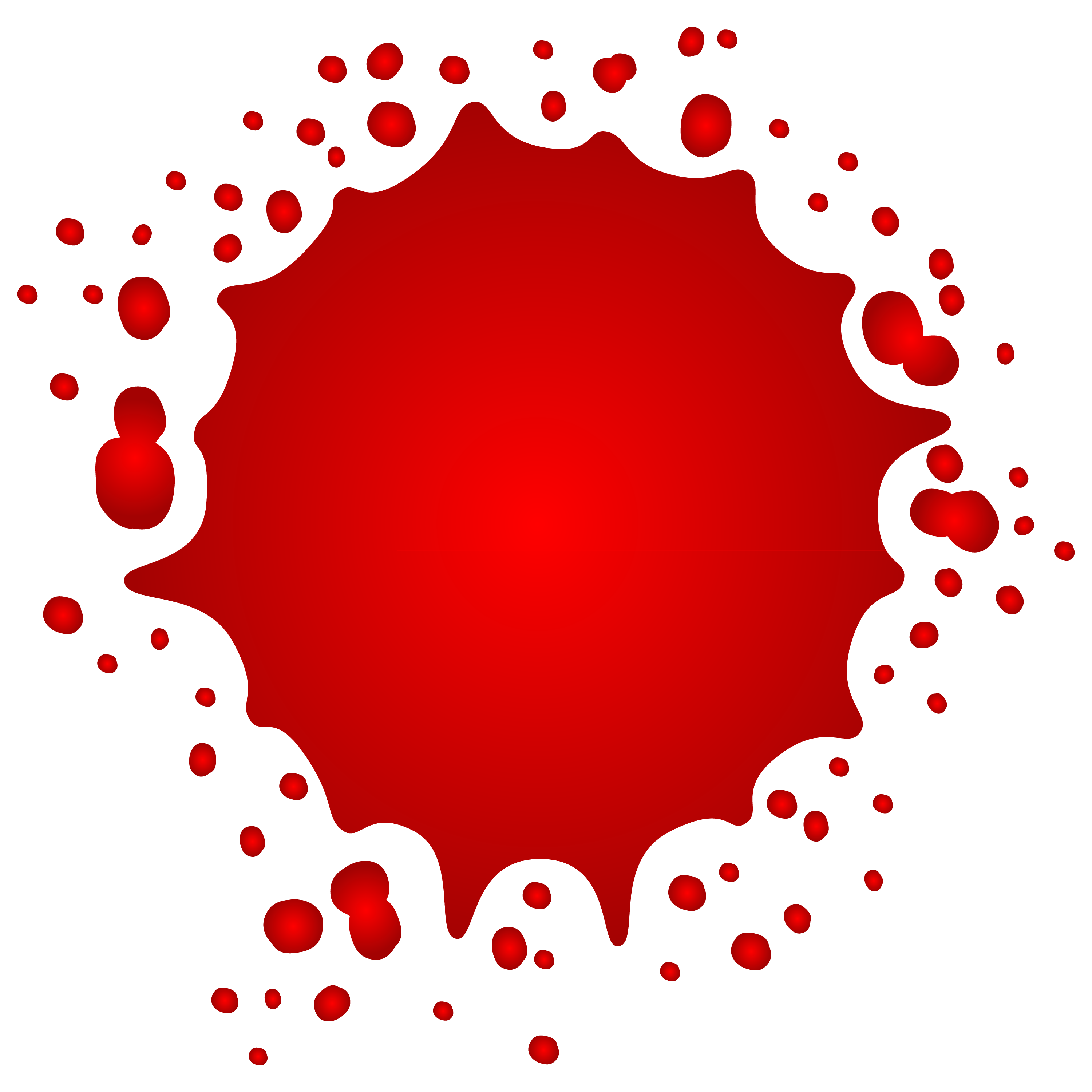 Red Blood Splat Graphic PNG with transparent background