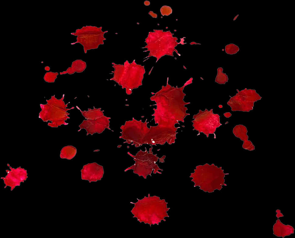 Red Blood Splatter Black Background