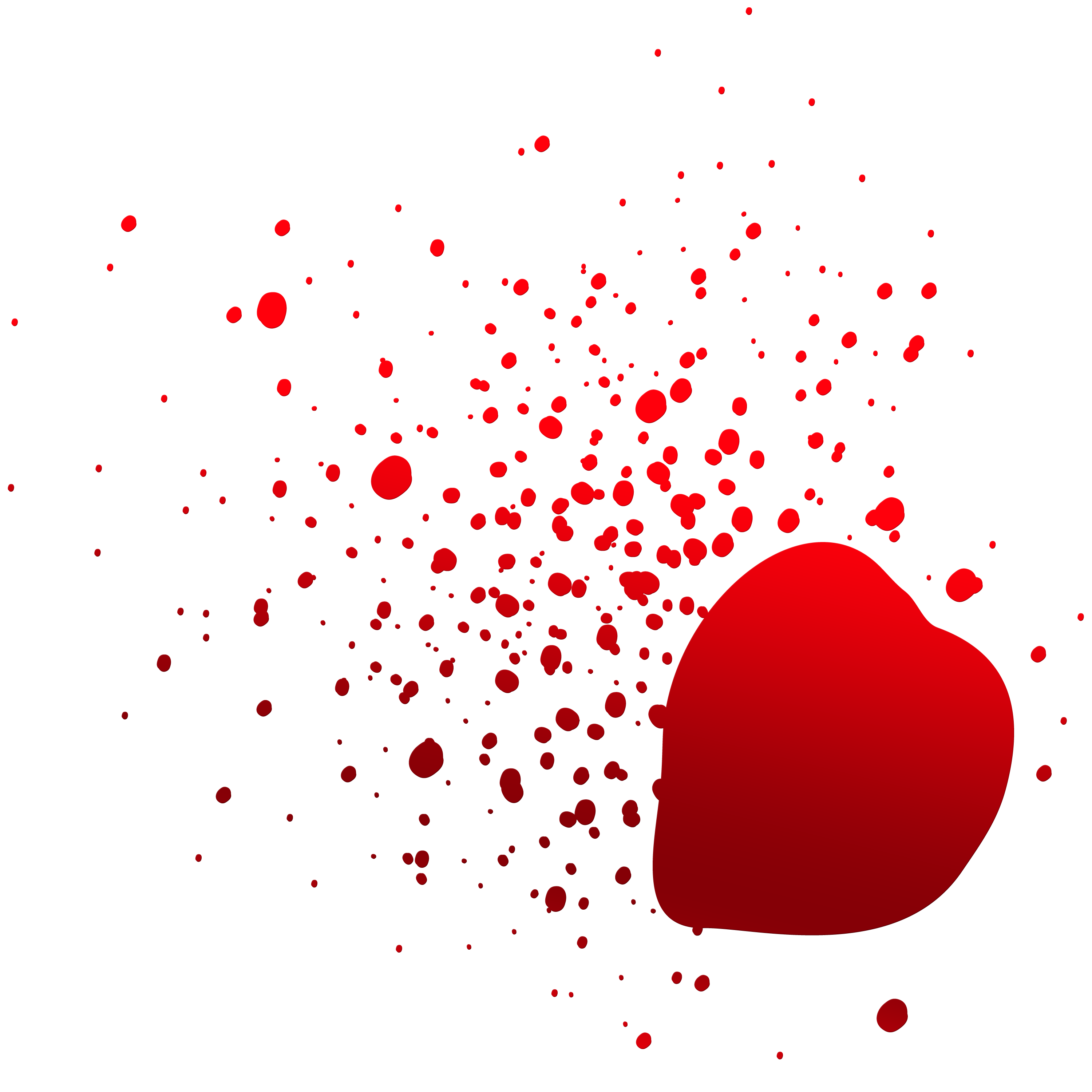 Red Blood Splatter Graphic PNG with transparent background