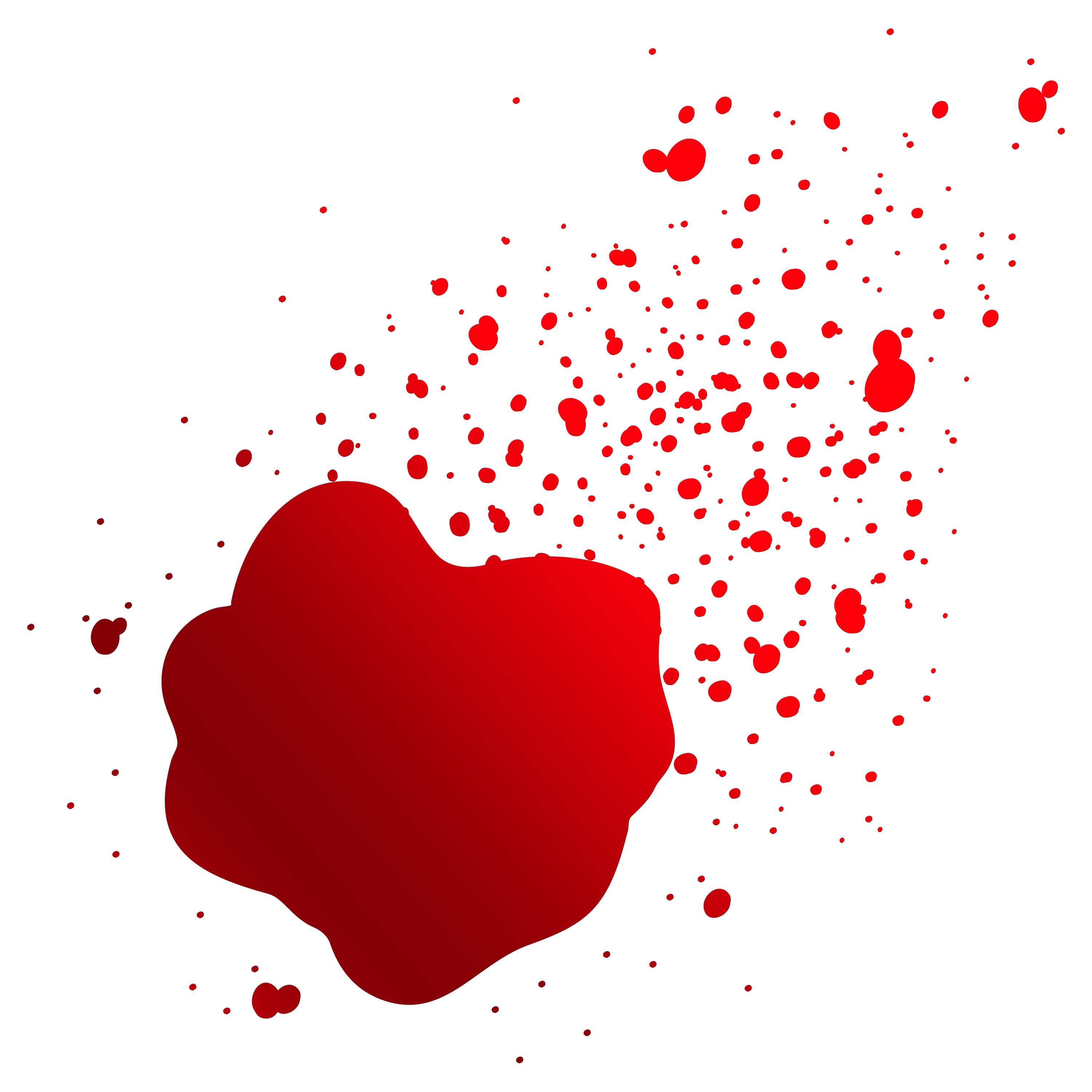 Red Blood Splatter Graphic PNG with transparent background