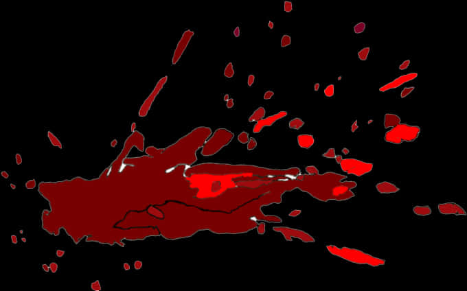 Red Blood Splatter Graphic PNG with transparent background