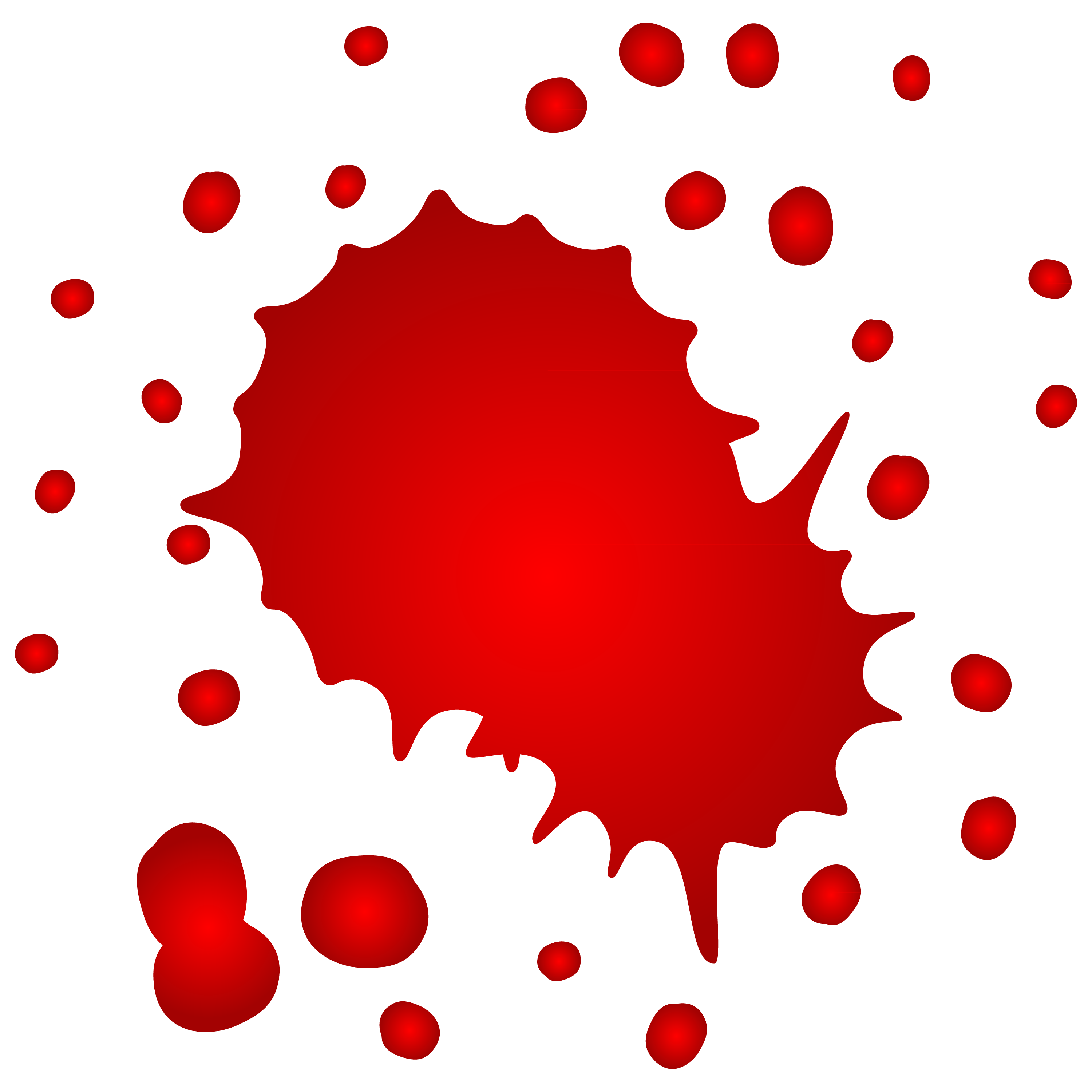 Red Blood Splatter Graphic PNG with transparent background