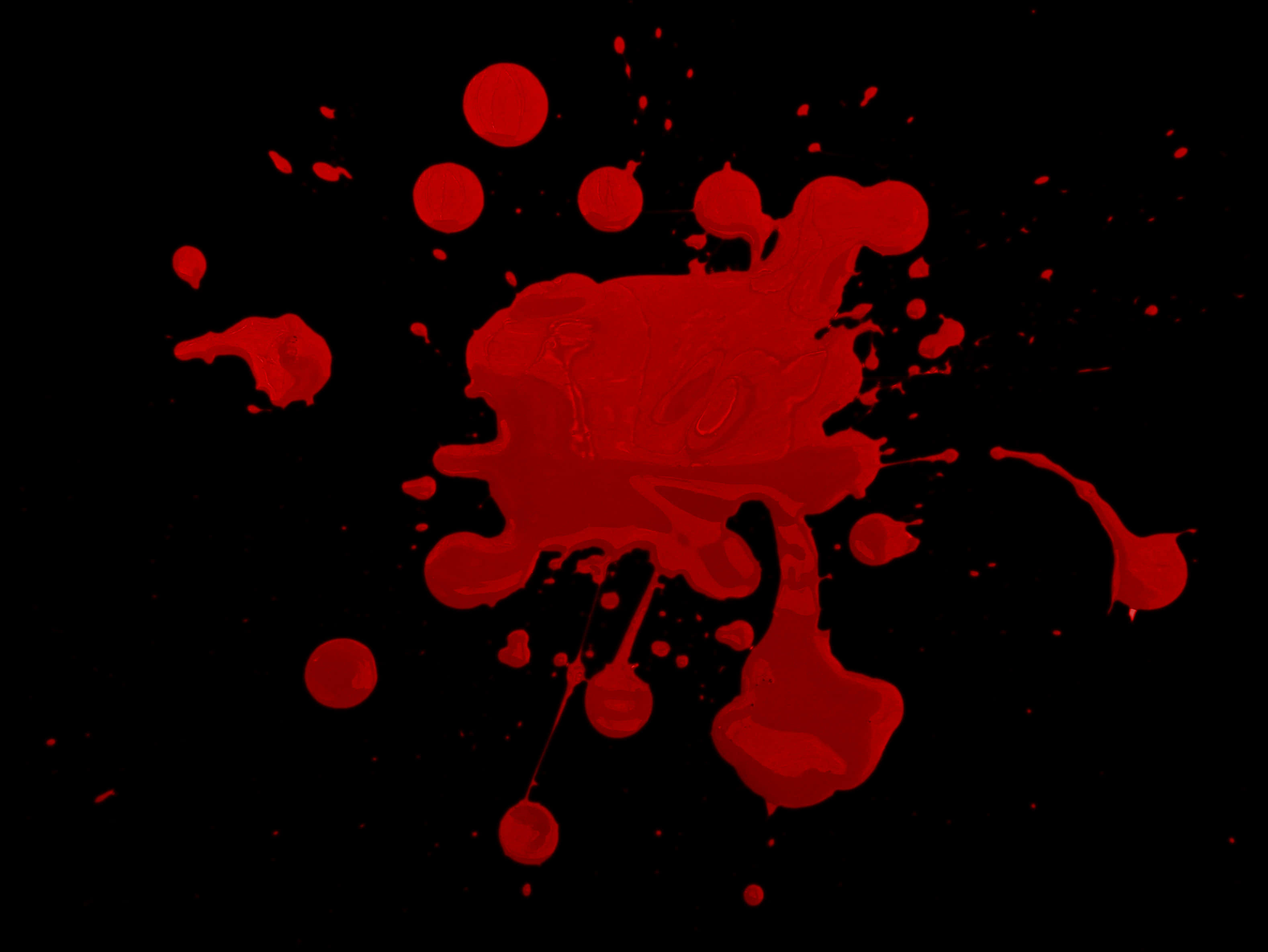 Red Blood Splatteron Black Background PNG with transparent background