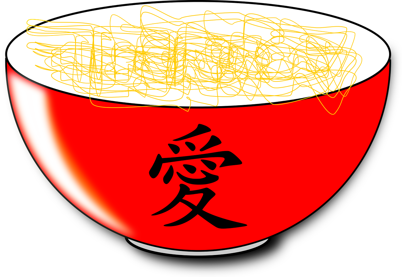 Red Bowl Noodles Illustration