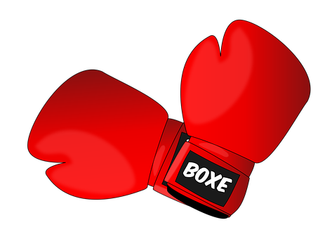 Red Boxing Gloves Vector PNG with transparent background