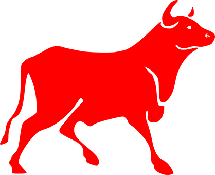 Red Bull Silhouette Graphic PNG with transparent background