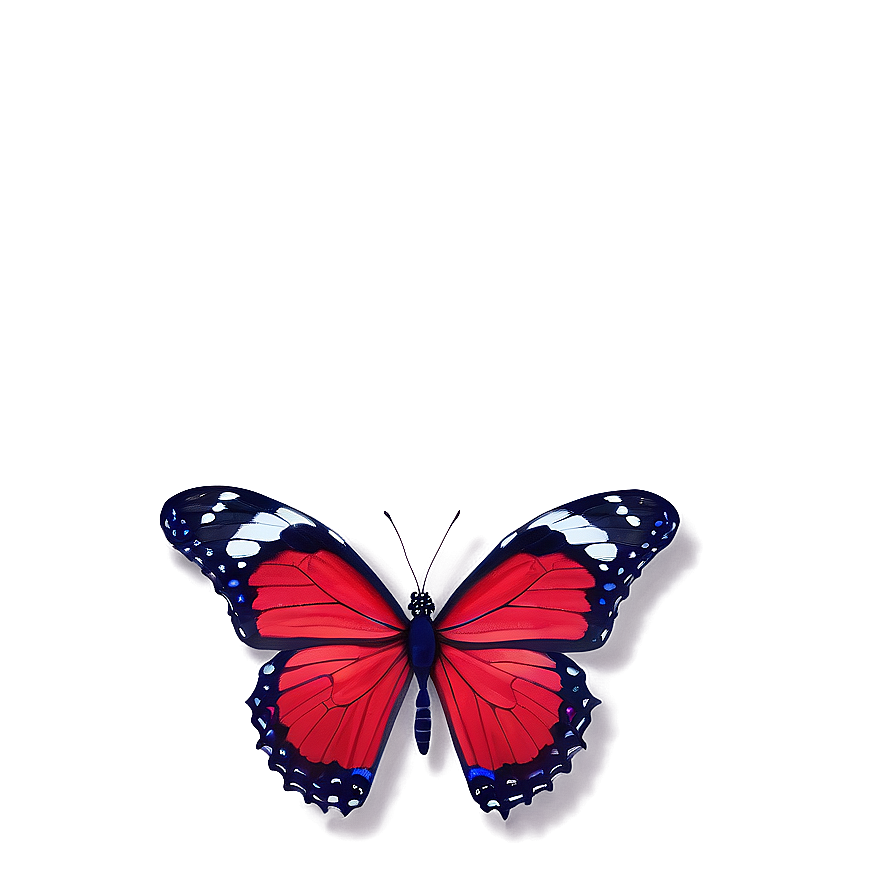 Red Butterfly On White Background Png 27