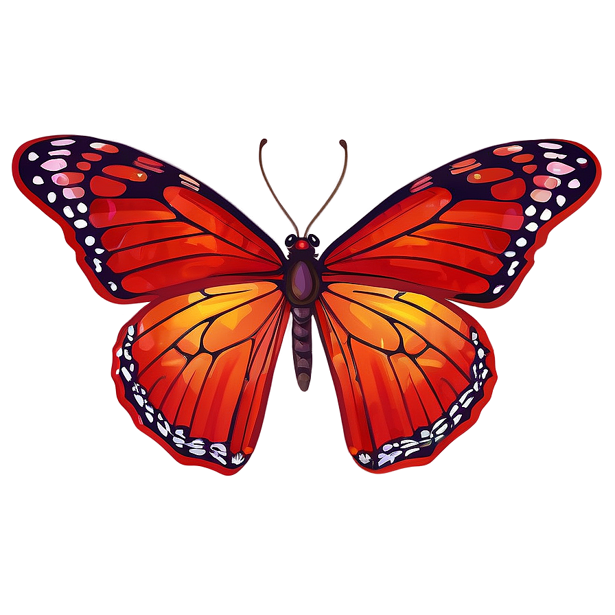 Red Butterfly Outline Png 85