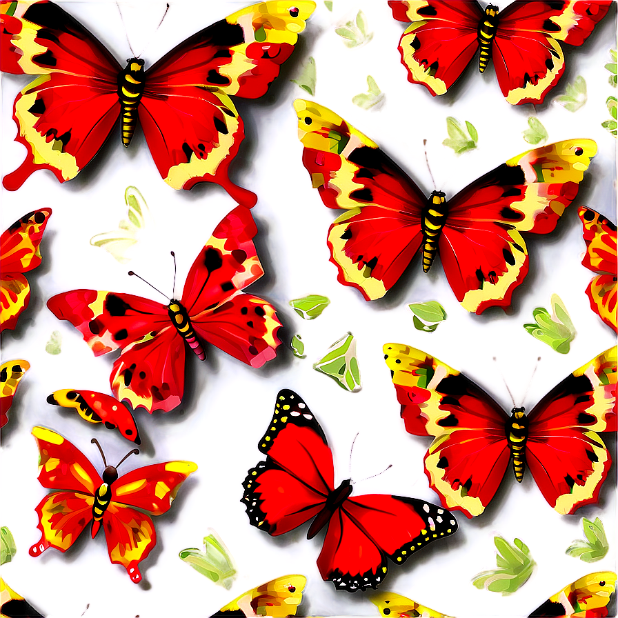 Red Butterfly Pattern Png 06122024