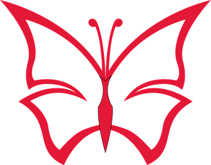 Red Butterfly Silhouette Graphic