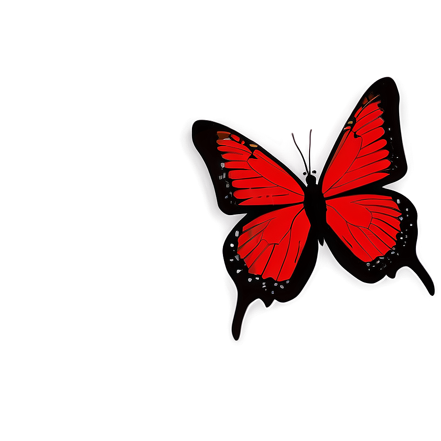 Red Butterfly Silhouette Png Lwj41