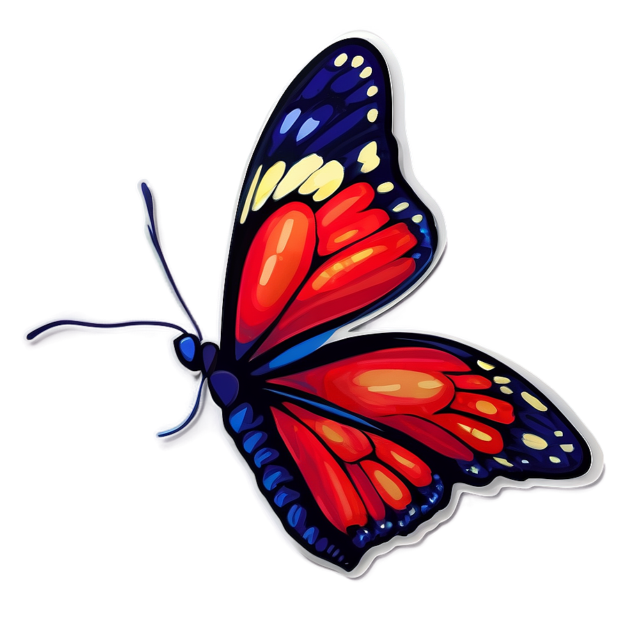 Red Butterfly Sticker Png Cux47