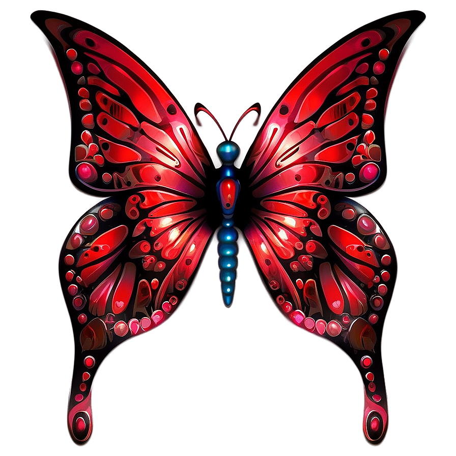 Red Butterfly Tattoo Design Png 06122024