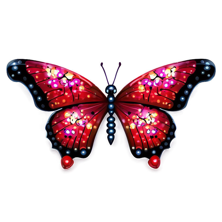 Red Butterfly With Sparkles Png 06122024