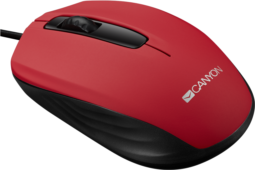 Red Canyon Wired Computer Mouse PNG with transparent background