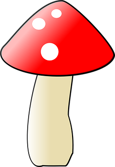 Red Capped Mushroom Clipart PNG with transparent background