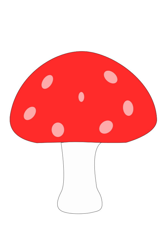 Red Capped Mushroom Illustration