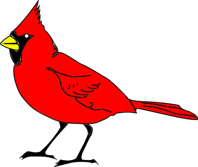 Red Cardinal Silhouette PNG with transparent background