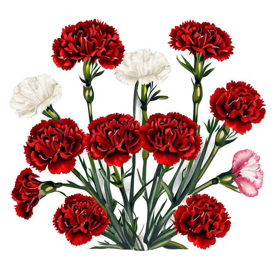 Red Carnations Delight Png Oyi