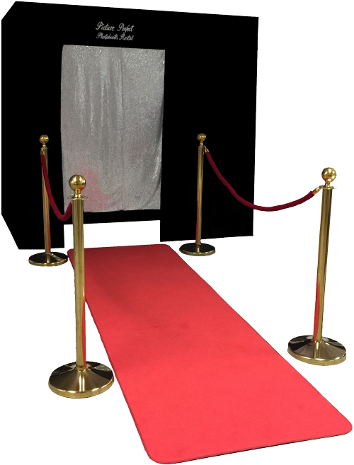 Our Big Black Photo Booth With The Red Carpet Runway - Red Carpet Photo Booth, HD Png Download PNG with transparent background