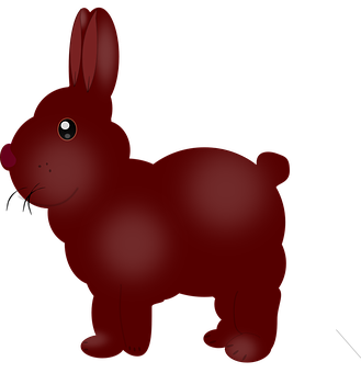 Red Cartoon Bunny Black Background PNG with transparent background