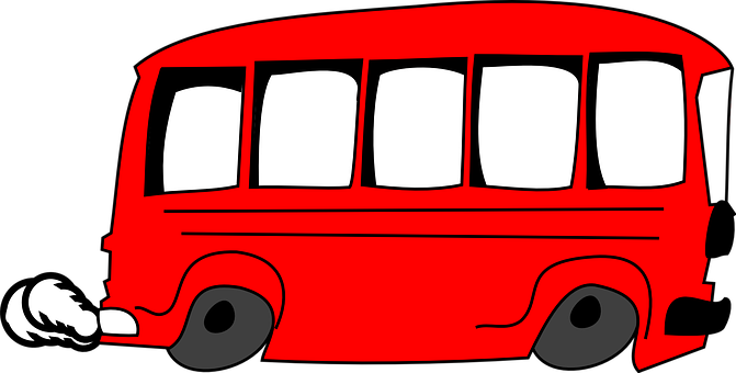 Red Cartoon Bus Graphic