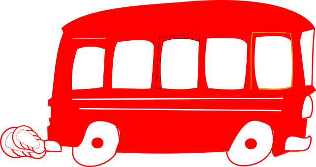 Red Cartoon Bus Vector