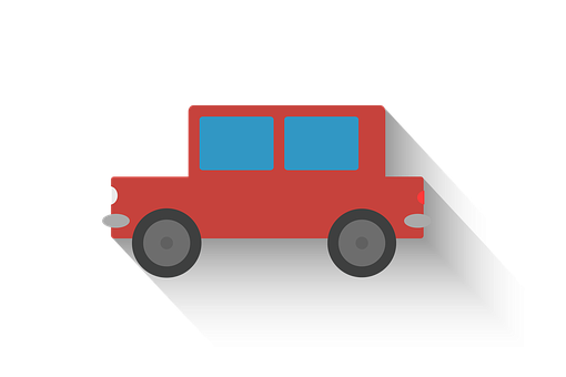 Red Cartoon Car Vector PNG with transparent background
