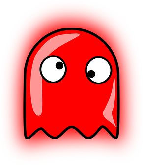 Red Cartoon Ghost Illustration