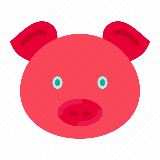 Red Cartoon Pig Face