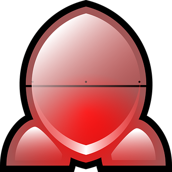Red Cartoon Rocket Icon PNG with transparent background