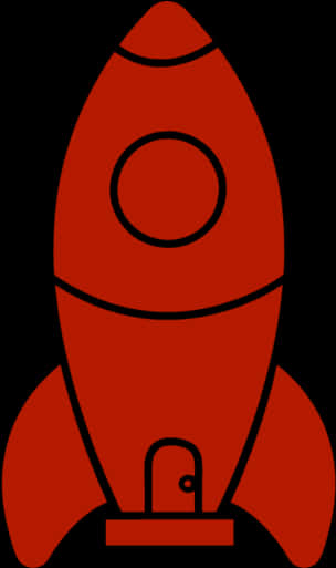 Red Cartoon Rocket Vector