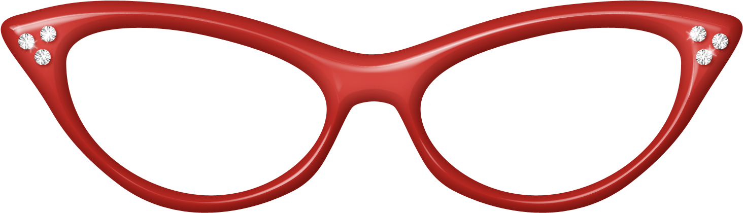 Red Cat Eye Glasseswith Crystals